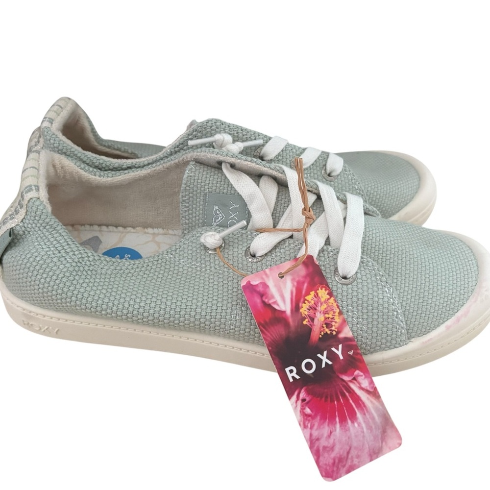 Roxy Sage Green Canvas Sneakers